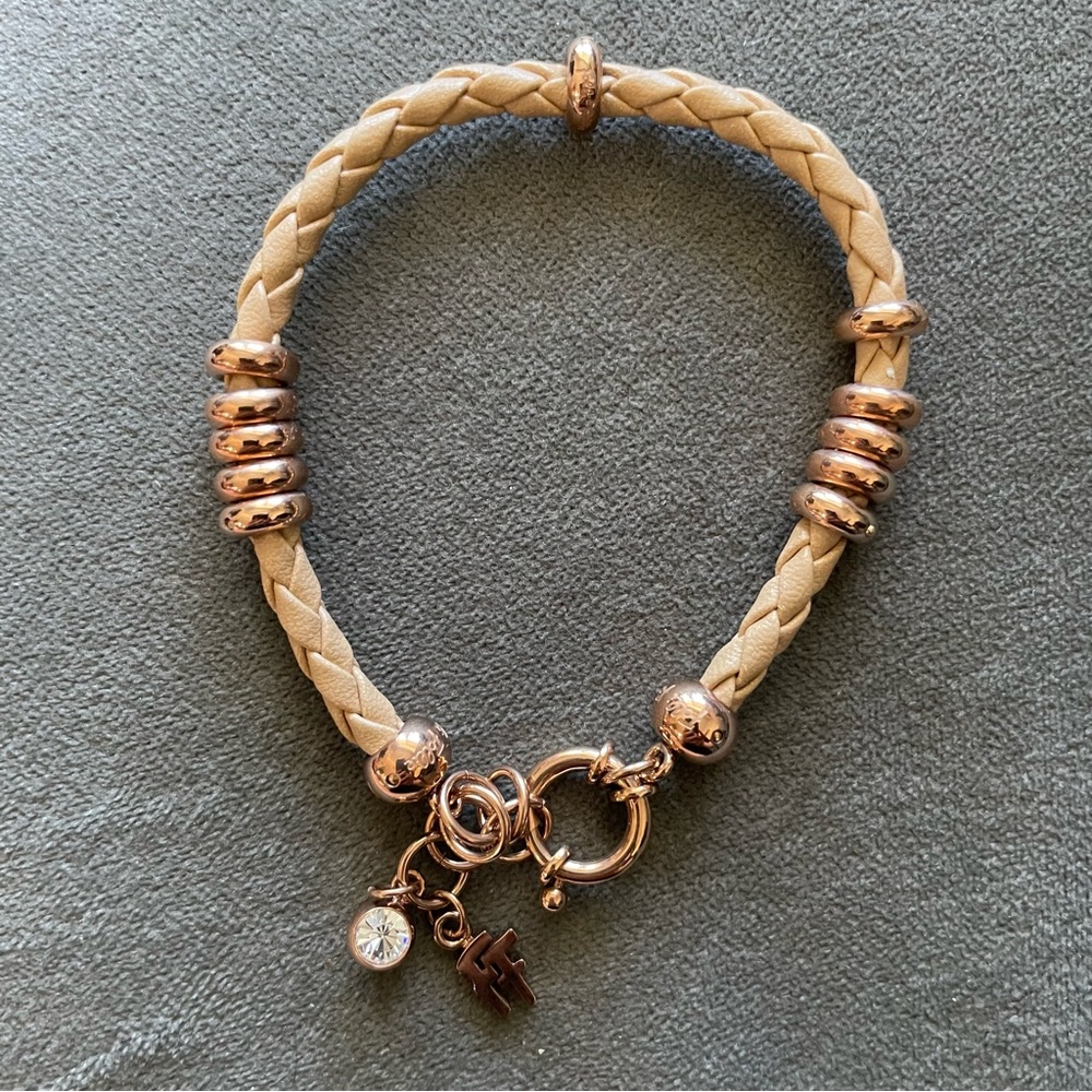 ✨2 for $20 / 3 for $25 ✨ Folli Follie Tan Leather Braided Rose Gold Bracelet
